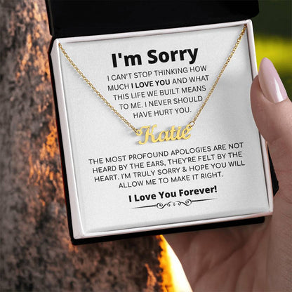 Apology Gift For Her - Personalized Name Necklace