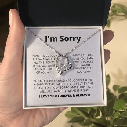 Apology Necklace For Her - I Want To Be Your Pillow - Forever Love Necklace