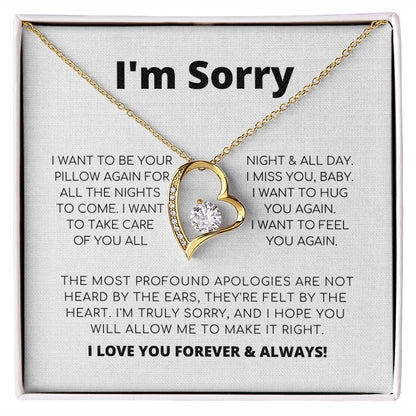 Apology Necklace For Her - I Want To Be Your Pillow - Forever Love Necklace