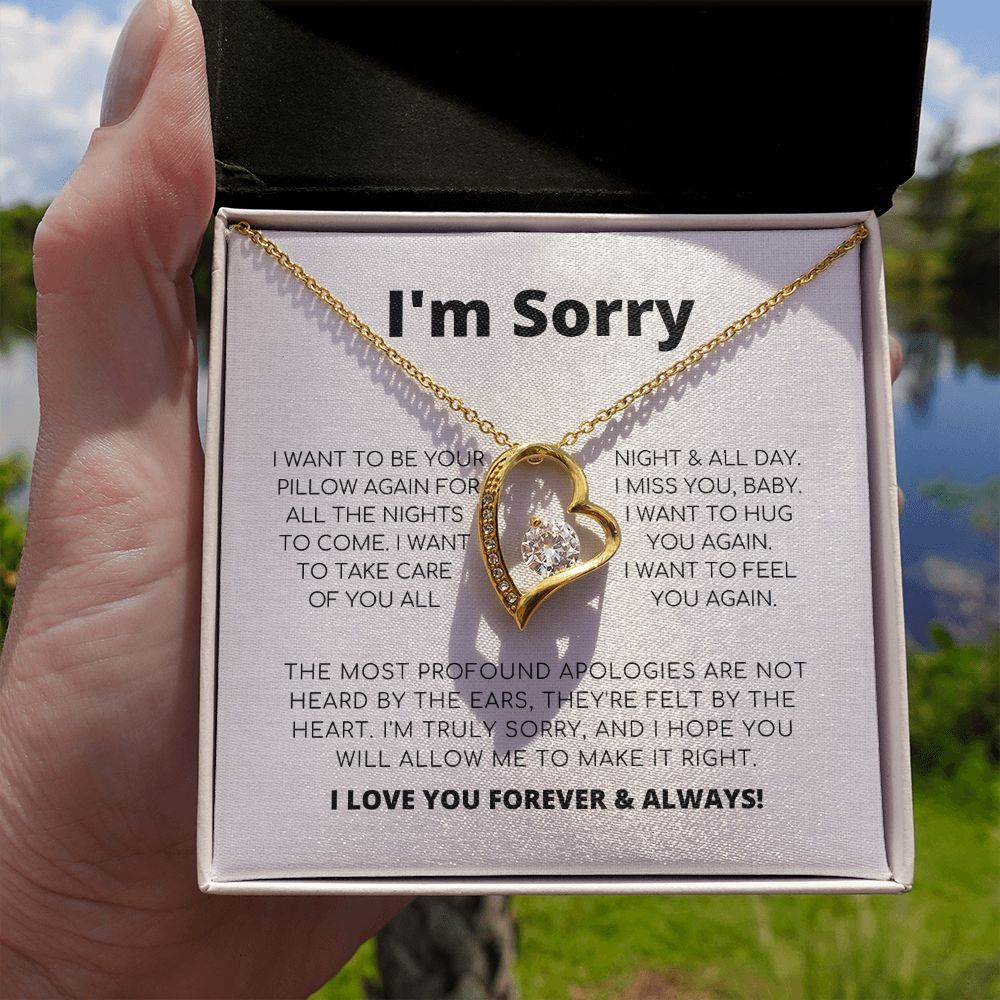 Apology Necklace For Her - I Want To Be Your Pillow - Forever Love Necklace