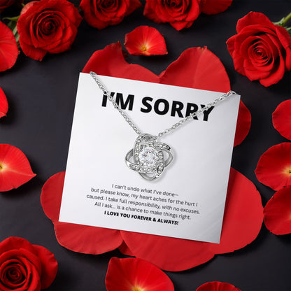 Apology Gift For Her - Love Knot with Rotating Rose Gift Box