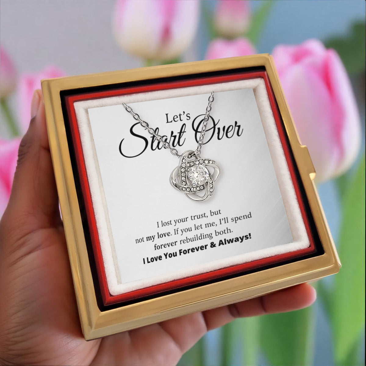 Let's Start Over - Love Knot with Rotating Rose Gift Box