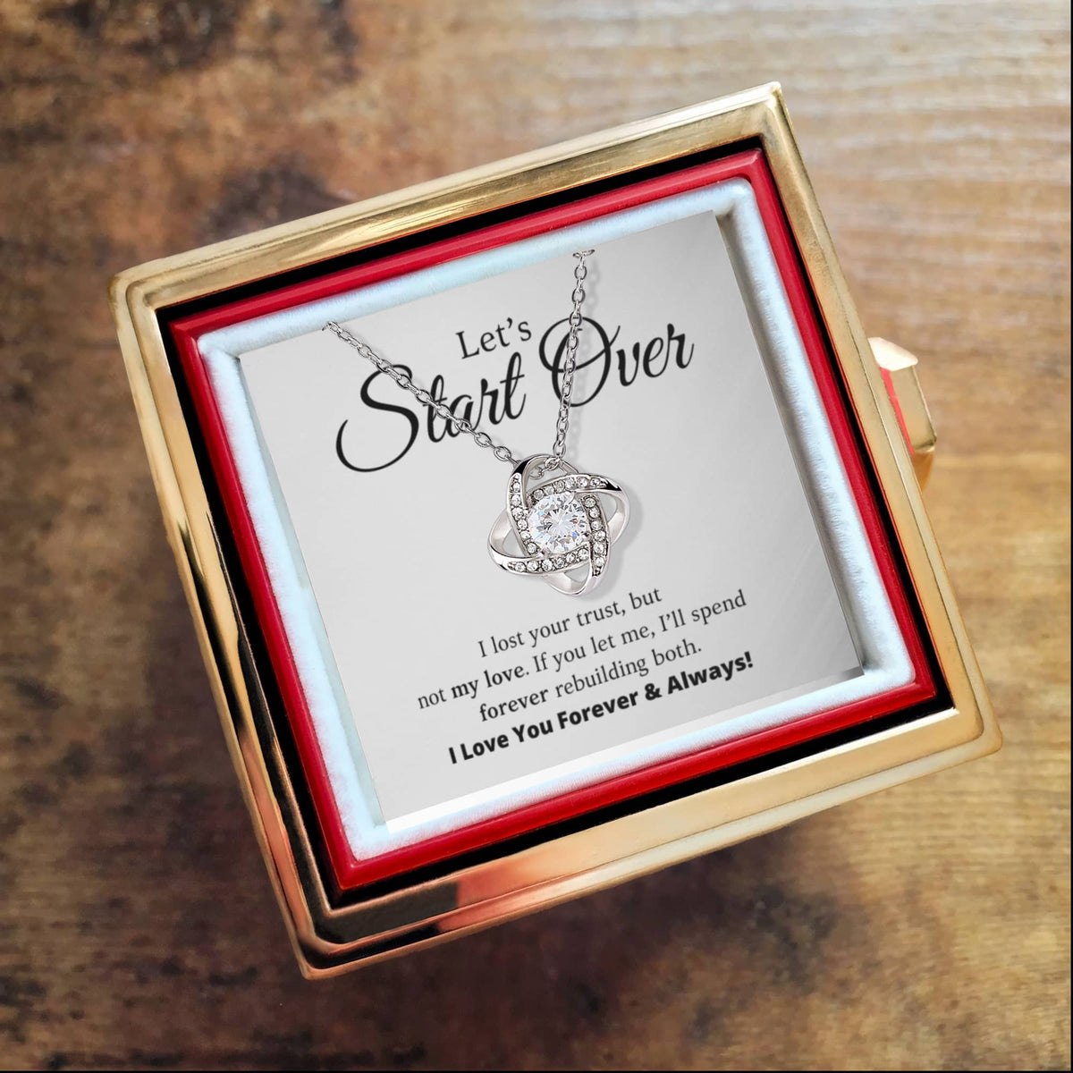 Let's Start Over - Love Knot with Rotating Rose Gift Box