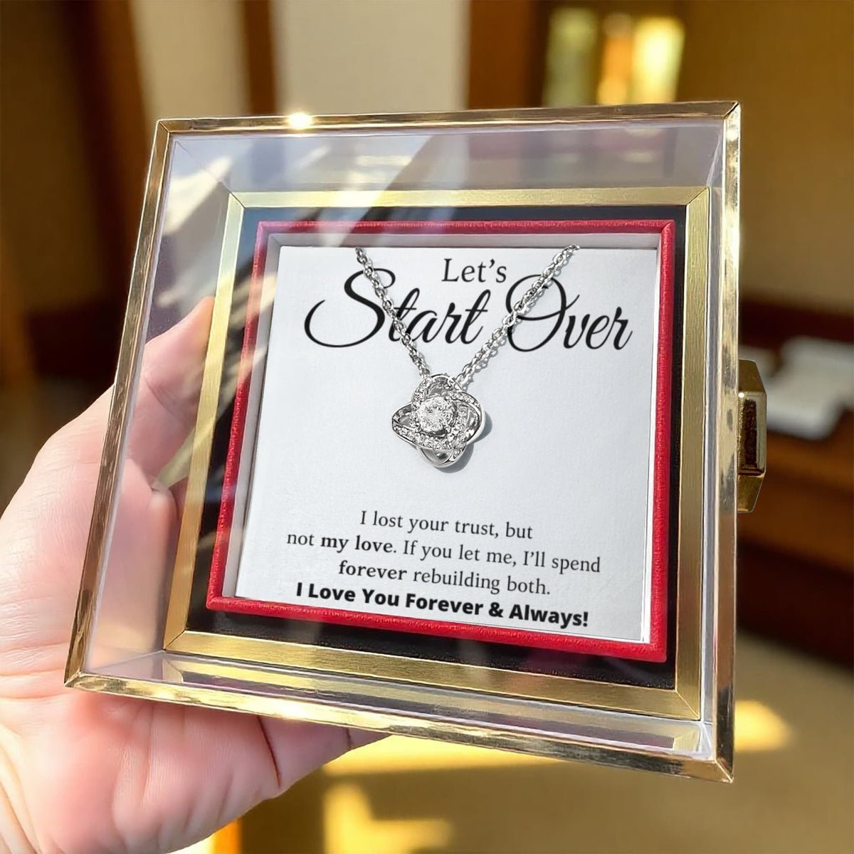Let's Start Over - Love Knot with Rotating Rose Gift Box