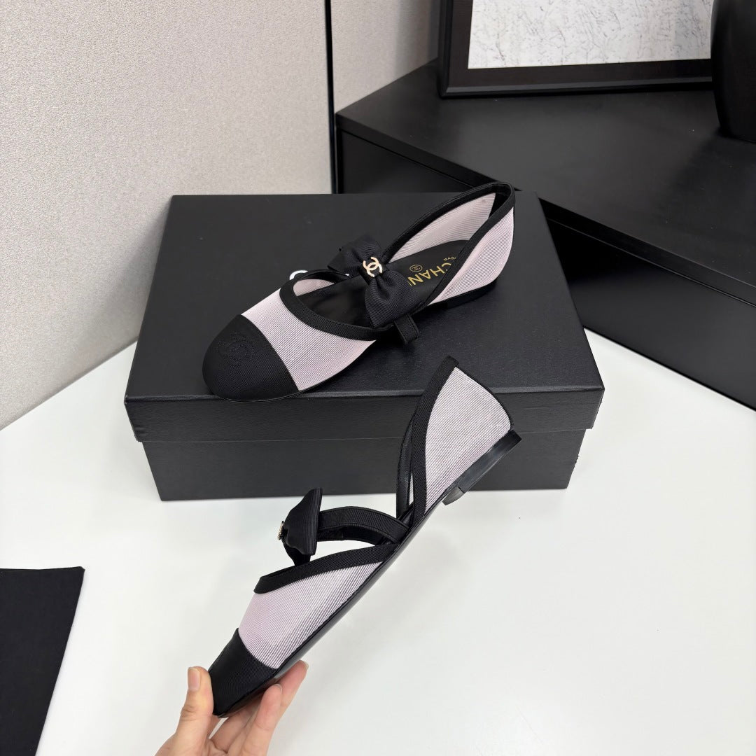 Chanel 2025 Hollow Bow Ballet Flats – 2025 Collection