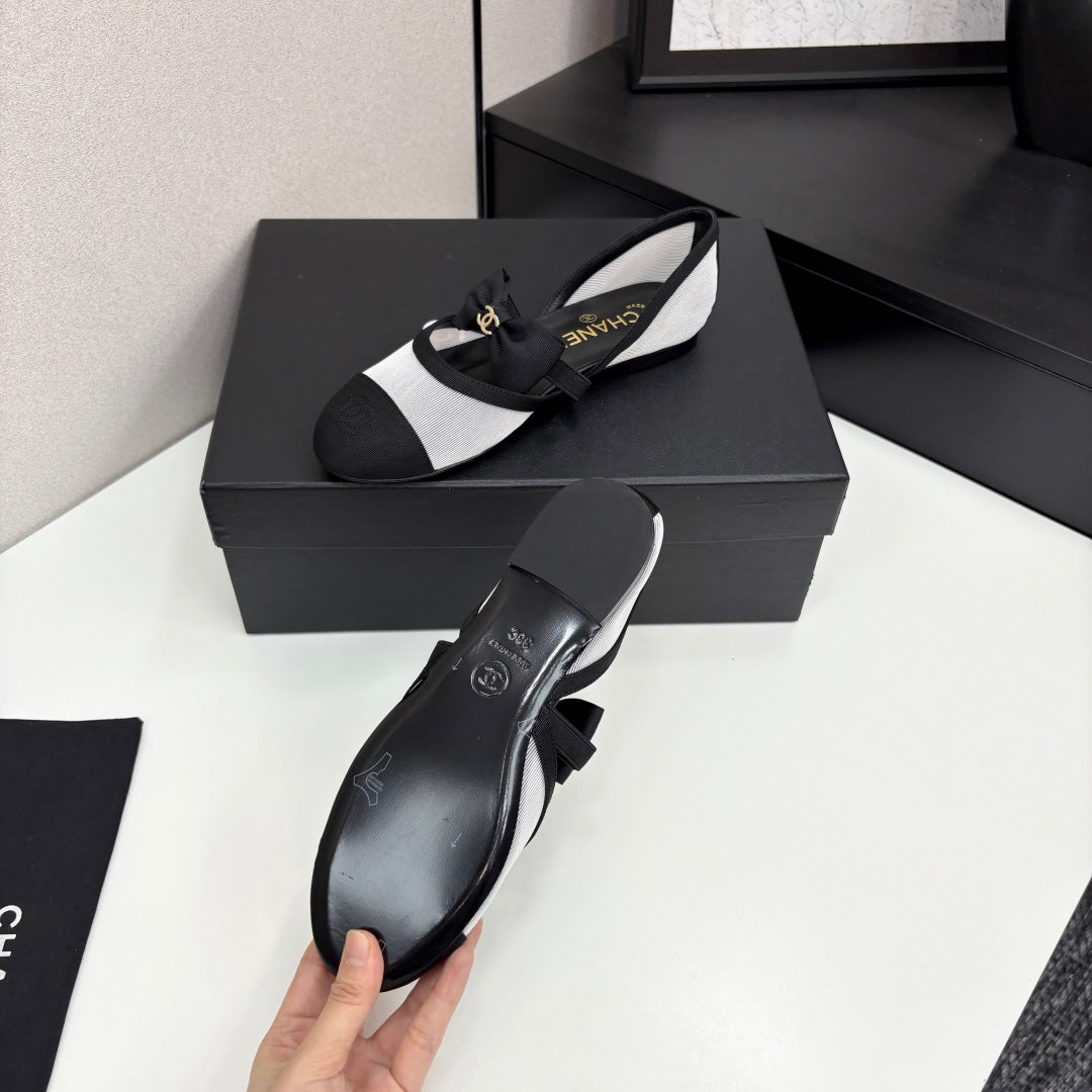 Chanel 2025 Hollow Bow Ballet Flats – 2025 Collection
