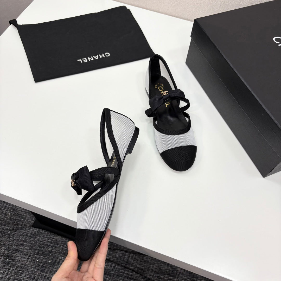 Chanel 2025 Hollow Bow Ballet Flats – 2025 Collection