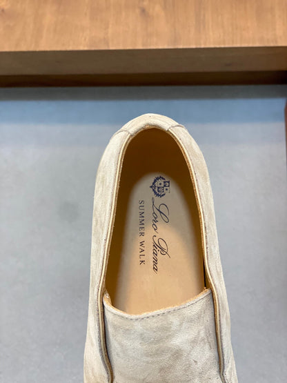 Loro Piana Suede Leather Slip-On Loafers
