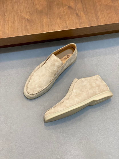 Loro Piana Suede Leather Slip-On Loafers