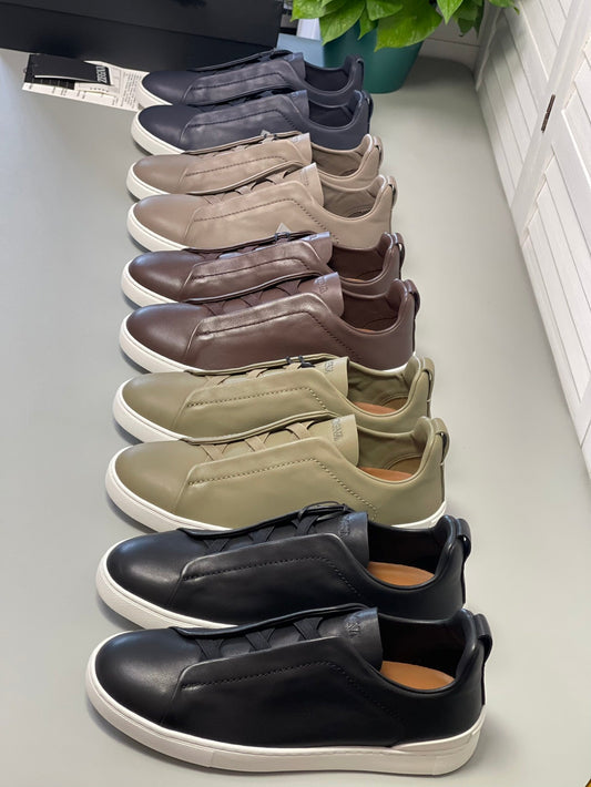 Zegna SECONDSKIN Triple Stitch Low-Top Sneakers