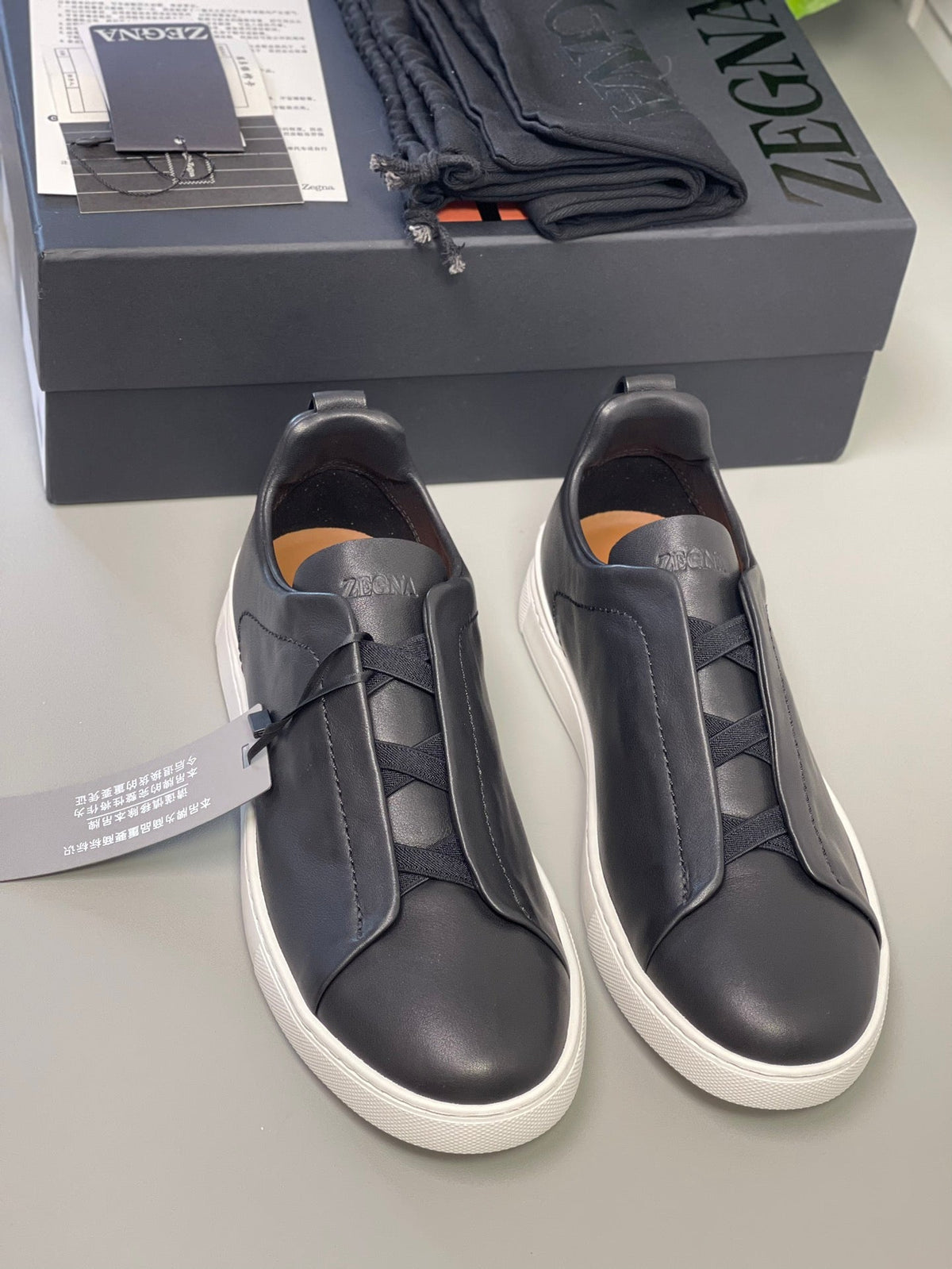 Zegna SECONDSKIN Triple Stitch Low-Top Sneakers