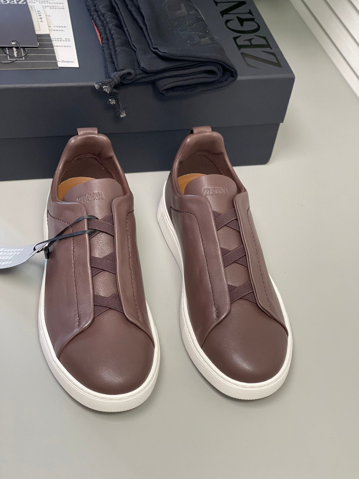Zegna SECONDSKIN Triple Stitch Low-Top Sneakers