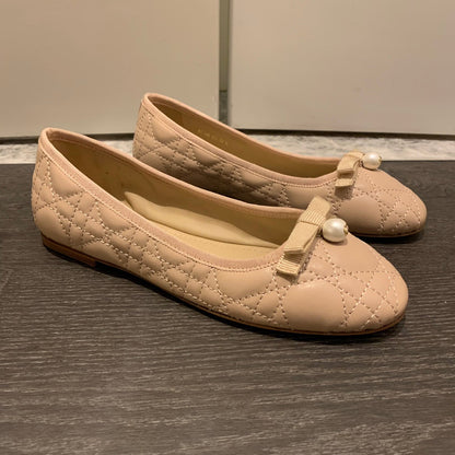 Dior Cannage Quilted Leather Ballerina Flats