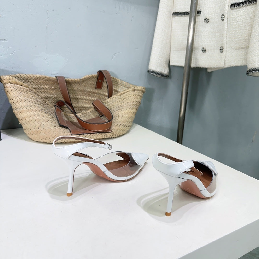 Alaïa Heart PVC Pointed Toe Slingback Mules – Spring/Summer Collection – 25SS