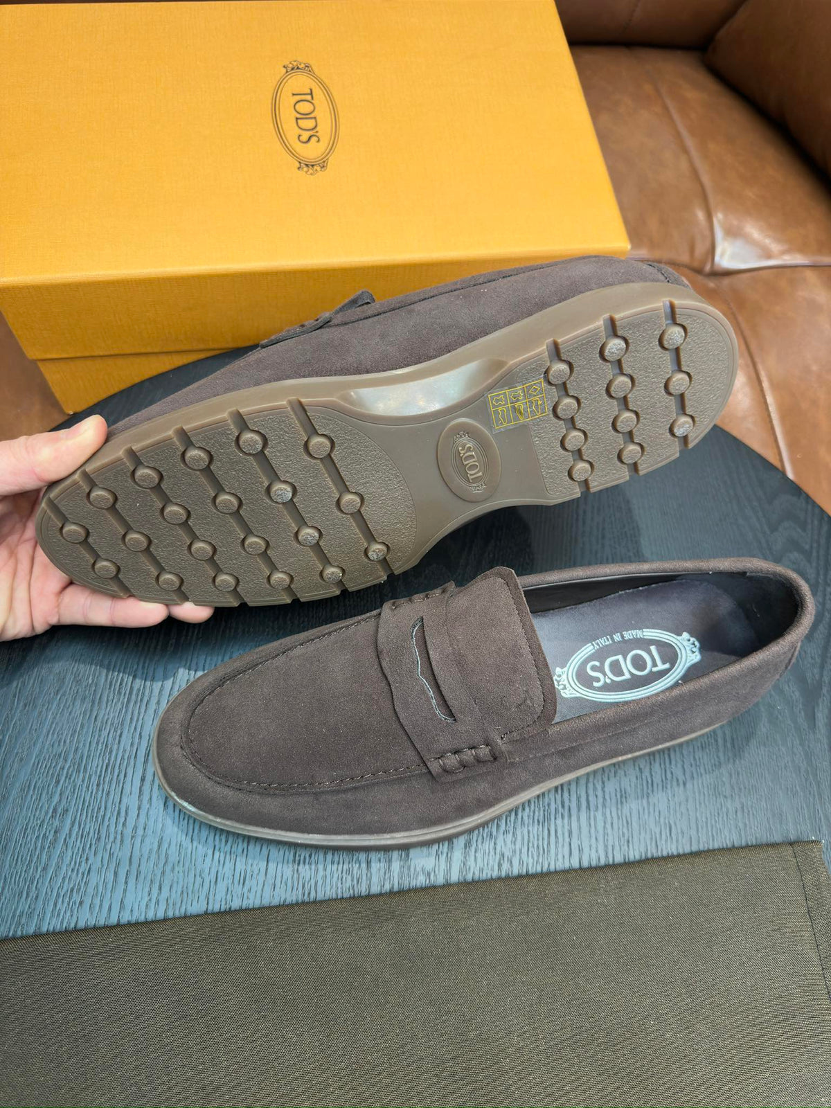 Tod's Suede Calfskin Loafers