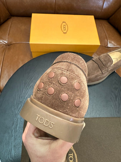 Tod's Suede Calfskin Loafers