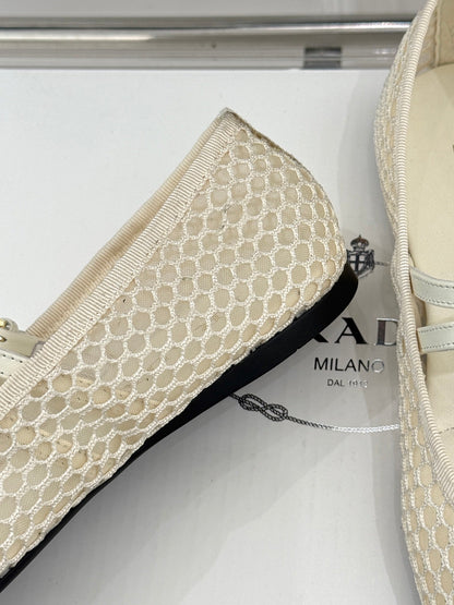 Prada Classic Mesh Mary Jane Flats