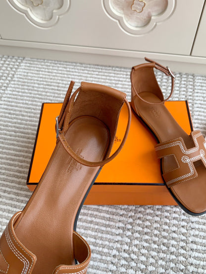 Hermès Santorini Classic H Flat Sandals