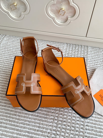 Hermès Santorini Classic H Flat Sandals