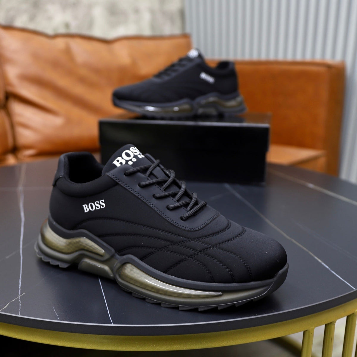 Boss Men's Knit Sport Sneakers