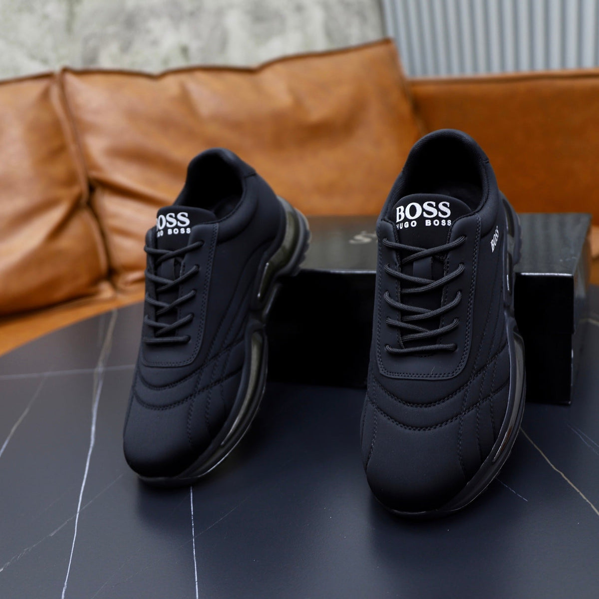 Boss Men's Knit Sport Sneakers