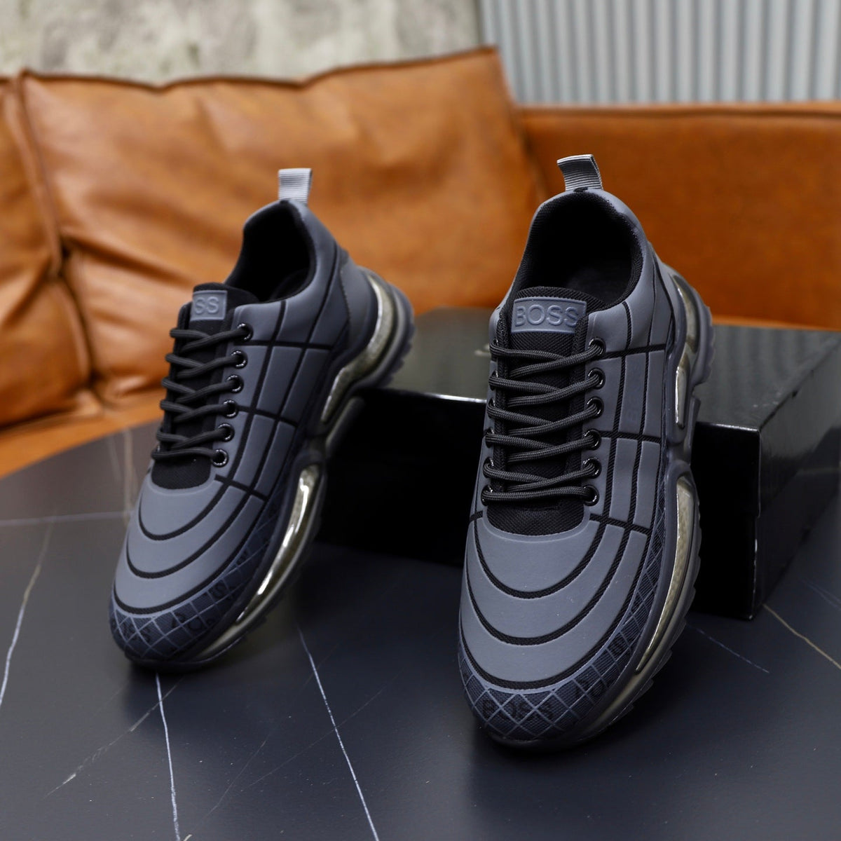 Boss Men's Knit Sport Sneakers