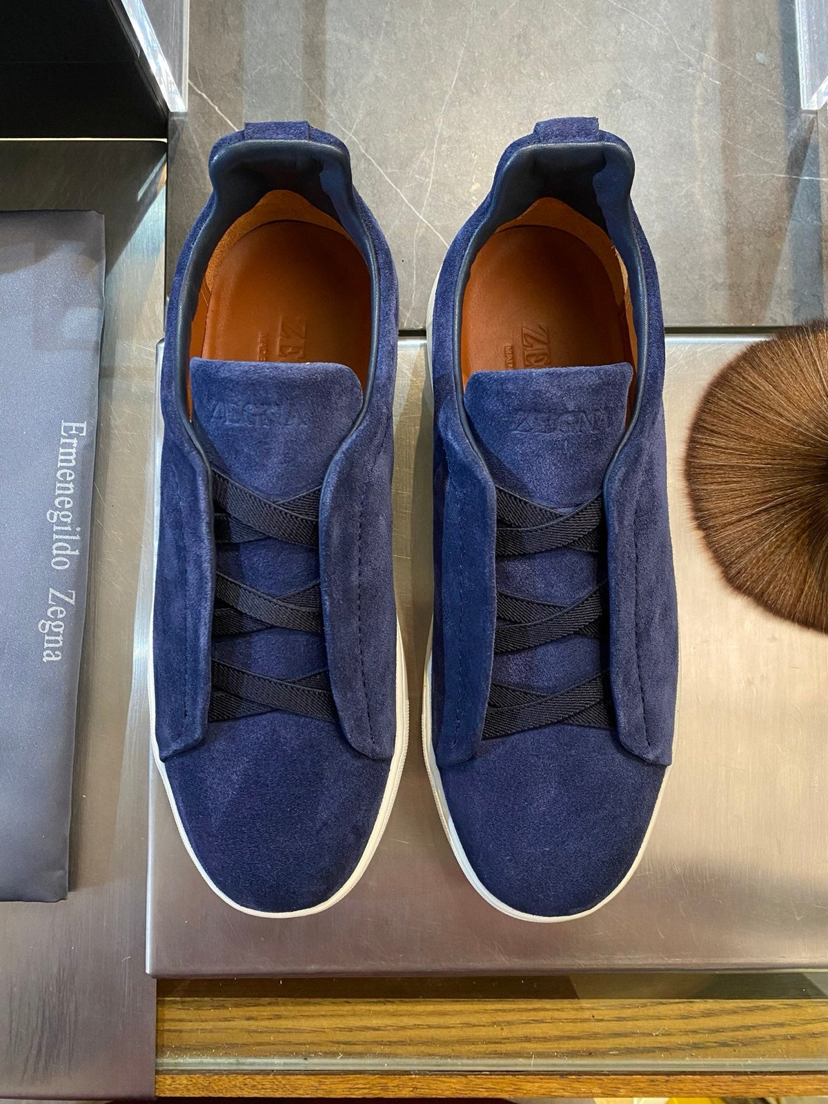 Zegna Triple Stitch Leather Sneakers