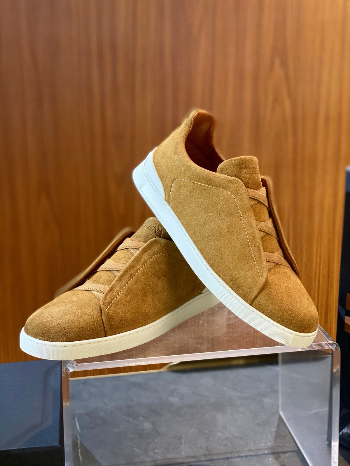 Zegna Triple Stitch Leather Sneakers