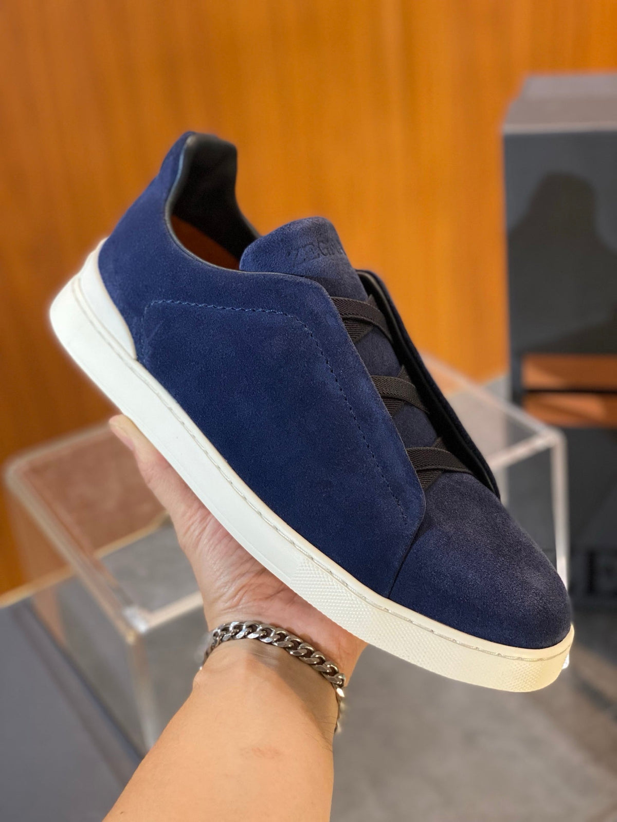 Zegna Triple Stitch Leather Sneakers