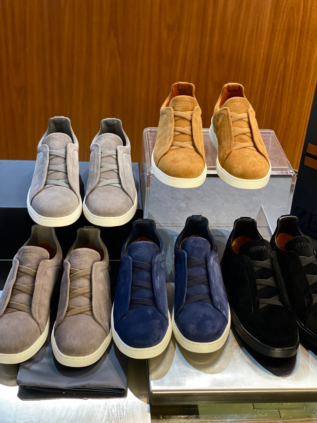 Zegna Triple Stitch Leather Sneakers