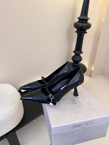 Jimmy Choo Glossy Leather Pumps – 2025FW