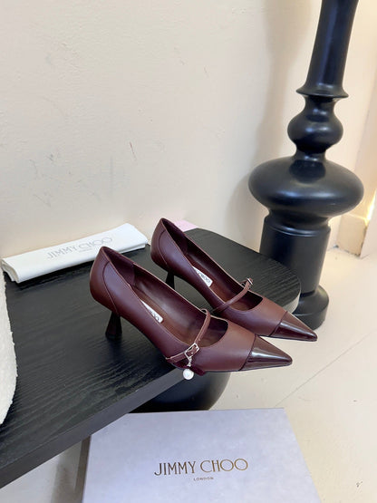 Jimmy Choo Glossy Leather Pumps – 2025FW