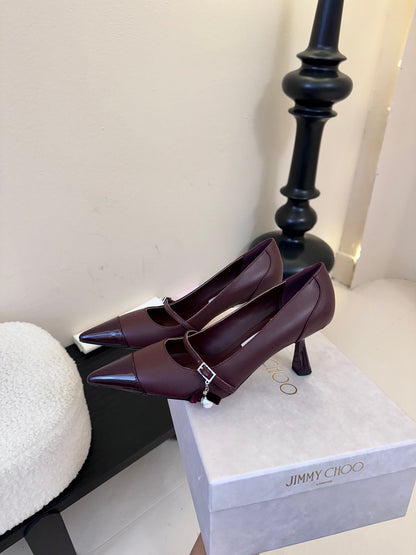 Jimmy Choo Glossy Leather Pumps – 2025FW