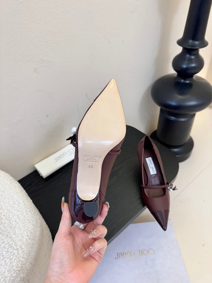 Jimmy Choo Glossy Leather Pumps – 2025FW