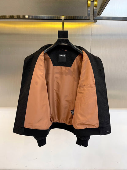 Zegna Stand Collar Minimalist Jacket – 25SS
