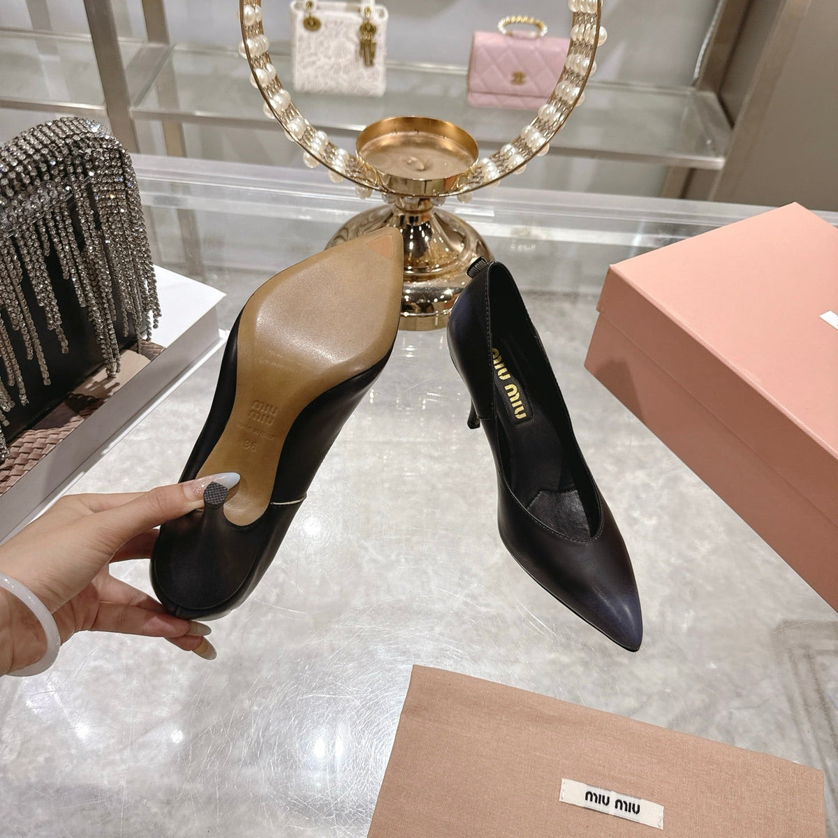 Miu Miu Pointed Toe Classic Pumps – Spring 2026 Collection