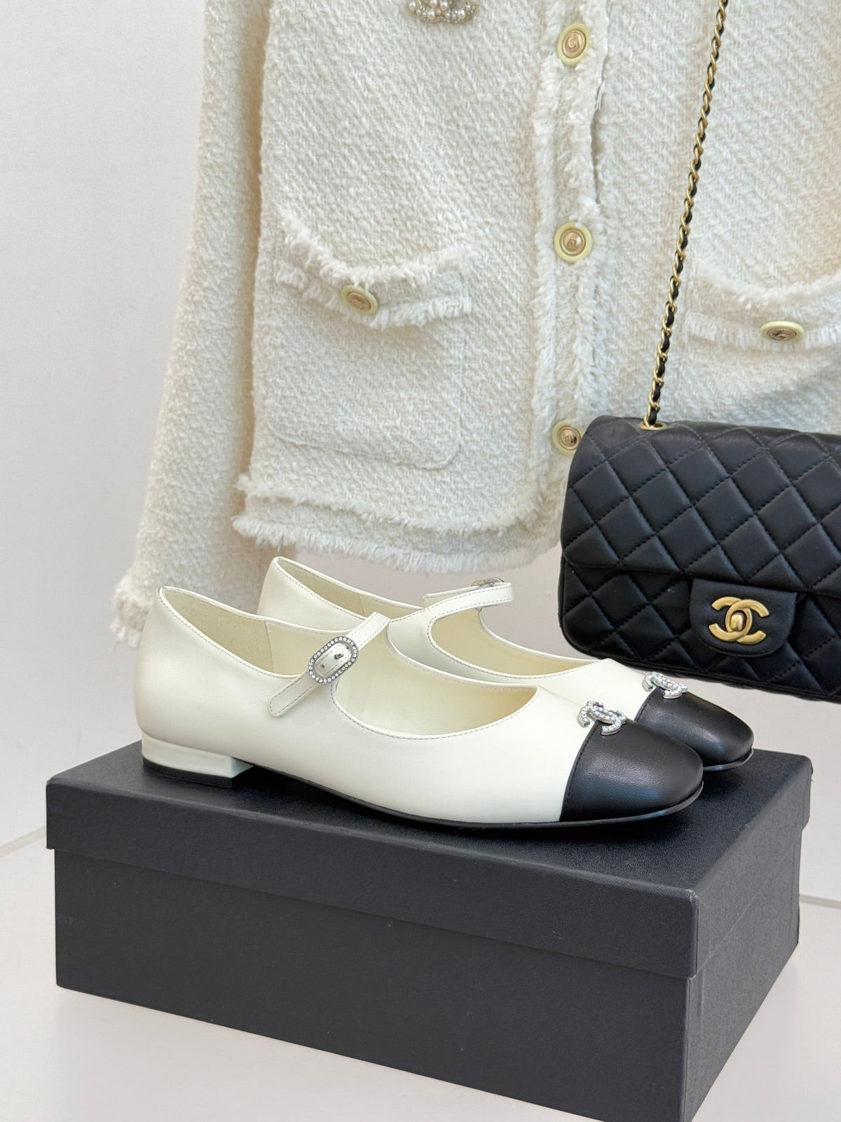 Chanel Rhinestone Double C Mary Jane Flats – 25K Collection