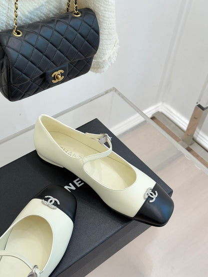 Chanel Rhinestone Double C Mary Jane Flats – 25K Collection