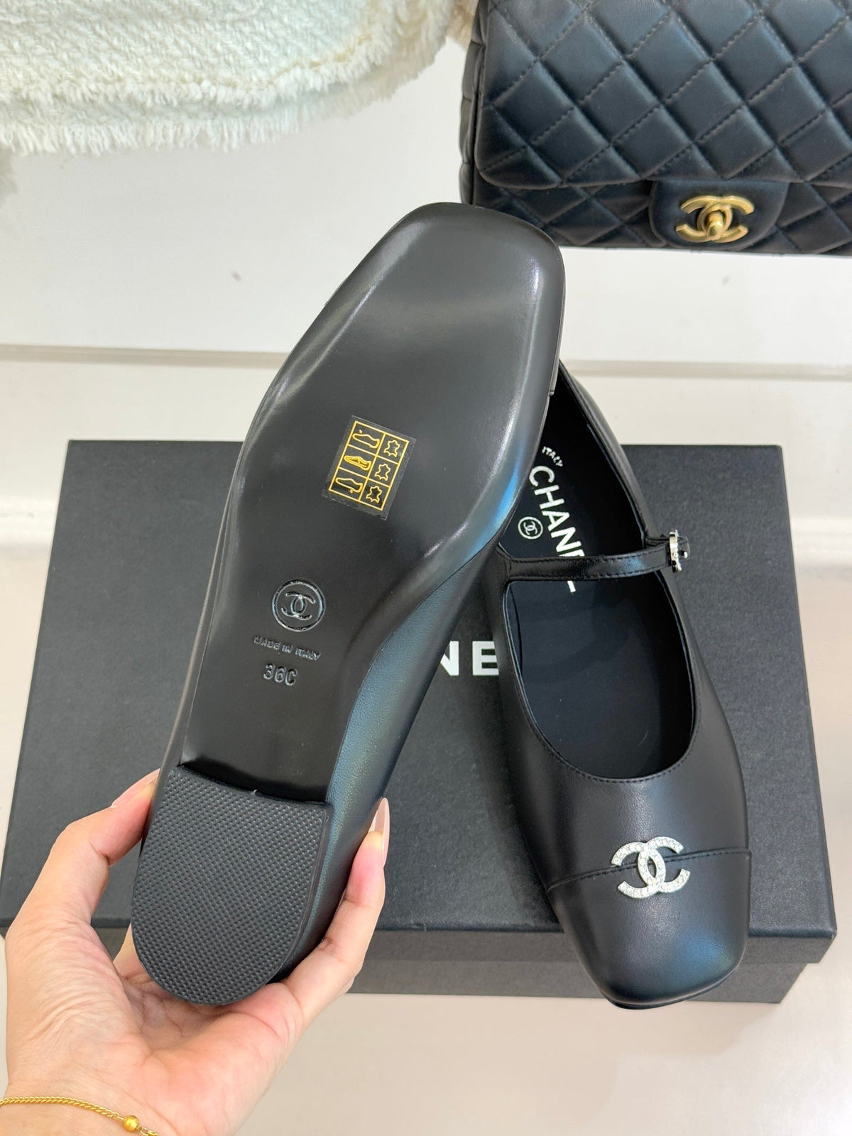 Chanel Rhinestone Double C Mary Jane Flats – 25K Collection