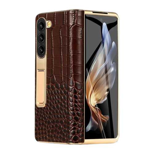 Plating Magnetic Hinge Stand Back Cover with Mirror Film
